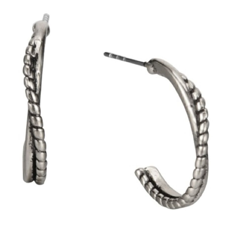 NWT Charter Club Twisted Double-Row C-Hoop earrings